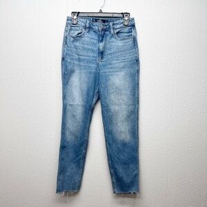 Hollister Ultra High Rise Mom Jean Vintage Stretch Raw Hem Womens Size 28